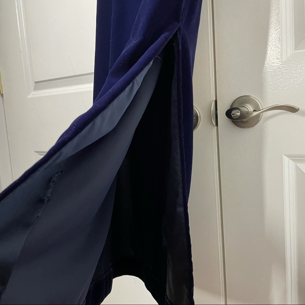 Maggy London Blue/Purple Velvet Chinese Dress size 6 - Picture 12 of 13